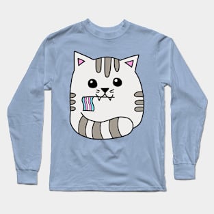 transgender pride flag cat Long Sleeve T-Shirt